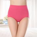 Women's Basic Comfort Pure Color Brief Micro-elastic High Waist Pink M / 1 PC / Cotton