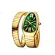 MISSFOX Women's Watches Snake Shape Luxury Wrist Watch For Women Steel Unique Gold Quartz Ladies Watch