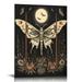 Nawypu Psychedelic Moth Butterfly Sun Moon Mushroom Wall Scroll Art Poster Hanging Artwork Painting Home Decor Canvas Aesthetic Print For Living Room Bedroom Office 16x20 inch