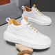 Men's Sneakers Plus Size Height Increasing Shoes Dad Shoes Running Walking Sporty Casual Outdoor Daily Mesh PU Breathable Height Increasing Lace-up White brown White Spring Fall