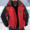 Men's Hoodie Jacket Hiking Jacket Ski Jacket Rain Jacket Outdoor Daily Wear Warm Zipper Pocket Winter Color Block Fashion Streetwear Hooded Regular Black Red Blue Army Green Gray Jacket