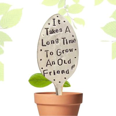 Garden Marker Friendship Gift, Silver Stamped Spoon Plant Markers, Silver Plate Stamped Spoon Garden Markers, Garden Art Marker, Plant Lover Garden Decoration