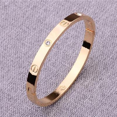 Women's Bracelet Ladies' Classic Stainless Steel Cubic Zircon Inlay Gold Silver Rose Gold 1 Piece Bracelet for Party Daily Gifts dress to impress 2025