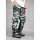 Men's Cargo Pants Cargo Trousers Trousers Parachute Pants Leg Drawstring Multi Pocket Straight Leg Plain Comfort Wearable Outdoor Daily Going out 100% Cotton Sports Stylish Camouflage Blue Camouflage