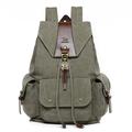 Men's Backpack Drawstring Bag Daily Traveling Solid Color Canvas Durable Rivet Black Army Green Khaki