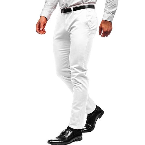 Men's Trousers Chinos Chino Pants Pocket Plain Comfort Breathable Outdoor Daily Going out Fashion Casual Black White