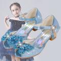 Girls' Sandals Flower Girl Shoes Princess Shoes Rubber PU Little Kids(4-7ys) Big Kids(7years ) Daily Party Evening Walking Shoes Rhinestone Bowknot Sparkling Glitter Purple Blue Pink