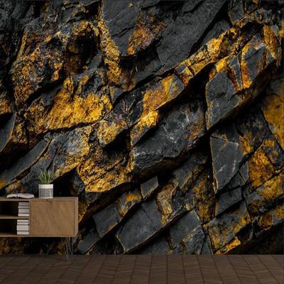 Cool Wallpapers 3D Black Wallpaper Wall Mural Brick Wall Covering Sticker Peel and Stick Removable PVC/Vinyl Material Self Adhesive/Adhesive Required Wall Decor for Living Room Kitchen Bathroom