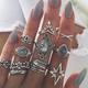 11pcs Ring For Women's Birthday Sport Gift Acrylic Alloy Classic Precious