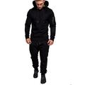 Men's Tracksuit Sweatsuit 2 Piece Street Summer Long Sleeve Cotton Thermal Warm Breathable Moisture Wicking Fitness Gym Workout Running Sportswear Activewear Solid Colored Dark Grey Black Light Grey