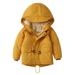 QUYUON Boys and Toddlers Fleece Jackets Clearance Long Sleeve Parka Thickened Jackets Toddlers Girls Boys Fleece Hooded Jackets Kids Zip Up Outerwear Coat Toddler Kids Jacket Sweatshirt Yellow 5T-6T