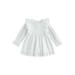 Canis Long Sleeves Lace A-Line Dress with Cutout Eyelet for Baby Girls in Fall