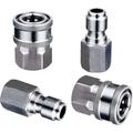 Crea - Pressure Washer Adapter 2 Sets 3/8 Inch Quick Connect Fittings Stainless Steel Pressure