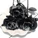 Sueyeuwdi Fake Flowers Room Decor Rose Artificial Latex Real Bride Wedding Bouquet Home Decoration 1 Piece Hallo Gifts for Women fake plants Black 20*10*1cm
