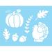 Fall Stencil Harvest Pumpkin Maple Leaf Acorn Willow Branch Vine Mr. Turkey Thanksgiving DIY Signs Joanie S37A
