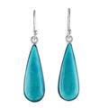 Sky Blue Rain,'Sterling Silver and Reconstituted Turquoise Dangle Earrings'
