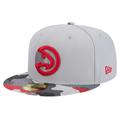 Men's New Era Gray Atlanta Hawks Active Color Camo Visor 59FIFTY Fitted Hat