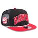 Men's New Era Black/Red Atlanta Hawks Throwback Team Arch Golfer Snapback Hat