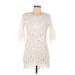 Childish Casual Dress - Shift: Ivory Print Dresses - Women's Size Large