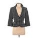 White House Black Market Jacket: Gray Chevron/Herringbone Jackets & Outerwear - Women's Size 6