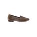 Me Too Flats: Slip-on Chunky Heel Casual Brown Print Shoes - Women's Size 7 1/2 - Almond Toe