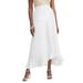 Plus Size Women's Linen Ruffle Maxi Skirt by Jessica London in White (Size 14 W)
