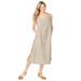 Plus Size Women's Linen Dress by Woman Within in Natural Khaki (Size 5X)