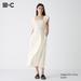 Women's Gathered Open Back Short-Sleeve Dress | Off White | XL | UNIQLO US