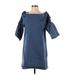 Maeve Casual Dress - Mini: Blue Solid Dresses - Women's Size Small