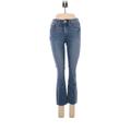 Lauren Conrad Jeans - Super Low Rise Boot Cut Cropped: Blue Bottoms - Women's Size 0 - Distressed Wash