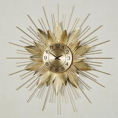 Radiant Burst Wall Clock Gold , Gold