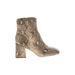 Sam Edelman Boots: Gold Snake Print Shoes - Women's Size 9 1/2 - Almond Toe