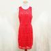 J. Crew Dresses | J. Crew Poppy Red Lace Sheath Dress Keyhole Knee | Color: Red | Size: 8