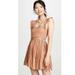 Free People Dresses | Free People Fp One Verona Cotton Mini Dress With Lace And Raw Hem In Camel Xs | Color: Orange/Tan | Size: Xs