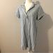 J. Crew Dresses | J.Crew Striped Linen Cotton Blend Mini Shirt Dress Sundress Size M Preppy Beach | Color: Blue/White | Size: M