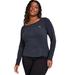 Levi's Tops | Levi's Women's Plus Size Honey Long Sleeve Tee In Black Size 2x Nwt | Color: Black | Size: 2x