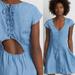 American Eagle Outfitters Dresses | American Eagle Chambray Button Front Cross Tie Key Hole Back Dress Size Xs | Color: Blue | Size: Xs