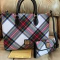 Dooney & Bourke Bags | Lknw Dooney & Bourke Large Janine Tartan Plaid Satchel & Wallet Set | Color: Red/White | Size: Large