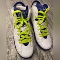 Nike Shoes | Nike Air Jordan 6 Retro Gg Youth 6y Fierce Green White Blue Shoes | Color: White | Size: 6bb