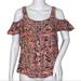 Anthropologie Tops | Anthropologie Maeve Shirt Womens Small Hana Blouse Pink Floral Cold Shoulders | Color: Cream/Pink | Size: S