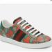 Gucci Shoes | New Gucci Woman's Ace Interlocking Gg Sneakers, Beige/Strawberry (Size 35) | Color: Red/Tan | Size: 35eu