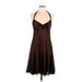 BCBGMAXAZRIA Casual Dress - Mini V Neck Sleeveless: Brown Solid Dresses - Women's Size 6