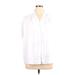 Calvin Klein Short Sleeve Blouse: White Print Tops - Women's Size 1X