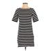 Gap Casual Dress - Shift Crew Neck Short sleeves: Blue Stripes Dresses - Women's Size Small