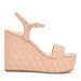 Nine West Shoes | New! Nine West Nila Platform Wedge Sandals Size 7 Nwt Heels Quilted Padded Tan | Color: Tan | Size: 7