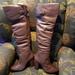 Nine West Shoes | Nine West Brown Leather Over The Knee Boots Women's 12 | Color: Brown | Size: 12