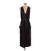 BCBGeneration Casual Dress - Midi V Neck Sleeveless: Black Dresses - Women's Size Small