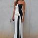 Zara Dresses | Nwt Zara Knotted Strapless Dress Limited Edition L 8143 | Color: Black/White | Size: S