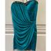 Giani Bernini Dresses | Gb Gianni Bini Womens Cocktail Dress Green Ruched Short Sleeveless Beads Jr 11 | Color: Blue | Size: L