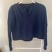Brandy Melville Tops | Brandy Melville Henley Long Sleeve Cropped Shirt Navy | Color: Blue | Size: One Size